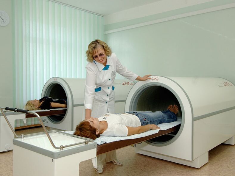 To diagnose osteochondrosis, nuclear magnetic resonance is performed
